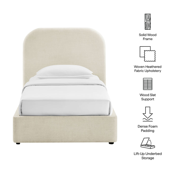 Modway Keynote Fabric Upholstered Storage Platform Bed Frame in Twin - dimensions and specifications 189