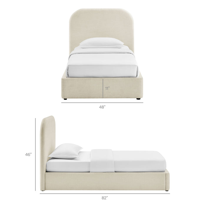 Modway Keynote Fabric Upholstered Storage Platform Bed Frame in Twin - dimensions and specifications 190