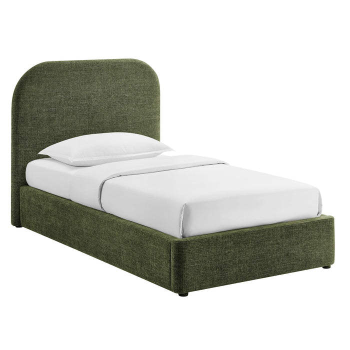 Modway Keynote Fabric Upholstered Storage Platform Bed Frame in Twin - front view