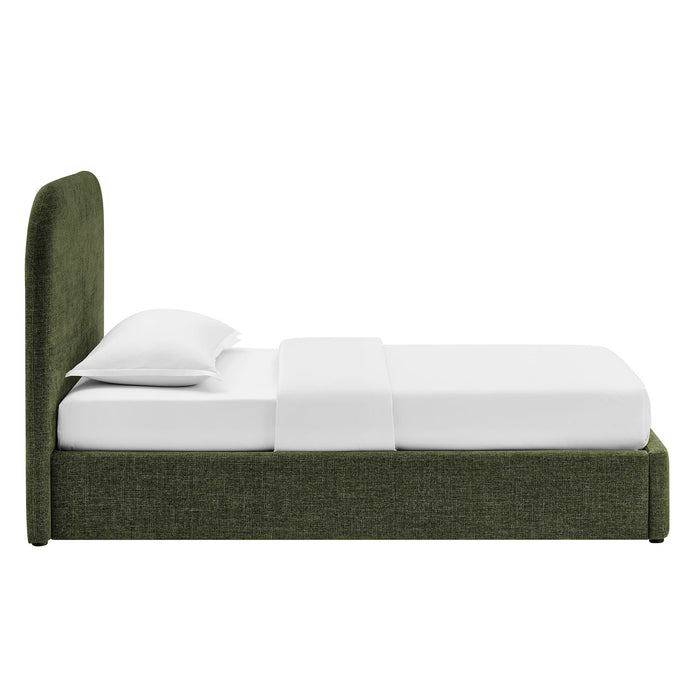 Modway Keynote Fabric Upholstered Storage Platform Bed Frame in Twin - side view