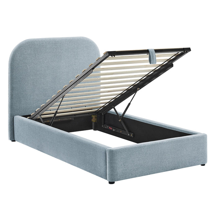 Modway Keynote Fabric Upholstered Storage Platform Bed Frame in Twin - angled view 27