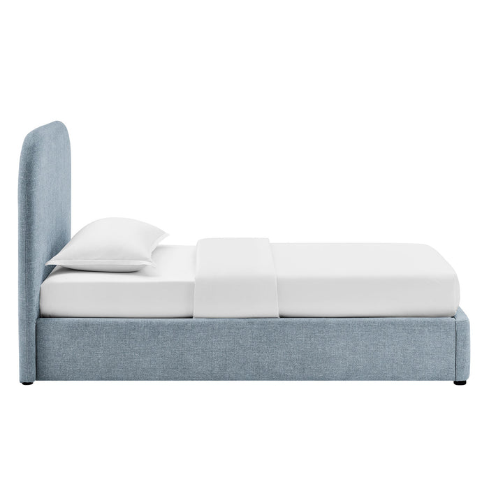 Modway Keynote Fabric Upholstered Storage Platform Bed Frame in Twin - side view 47