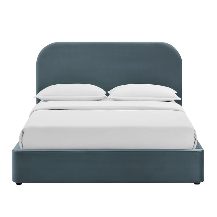 Modway Keynote Performance Velvet Storage Platform Bed Frame in Queen - lifestyle view 93