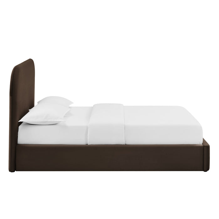Modway Keynote Performance Velvet Storage Platform Bed Frame in Queen - side view 55