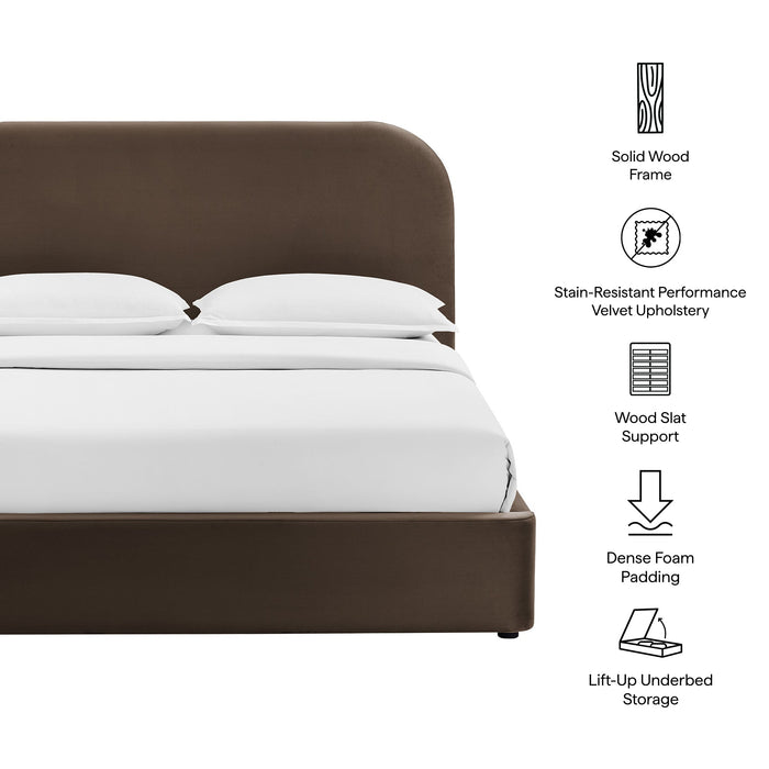 Modway Keynote Performance Velvet Storage Platform Bed Frame in Queen - dimensions and specifications 209