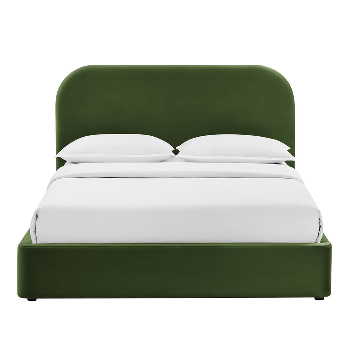 Modway Keynote Performance Velvet Storage Platform Bed Frame in Queen - lifestyle view 96