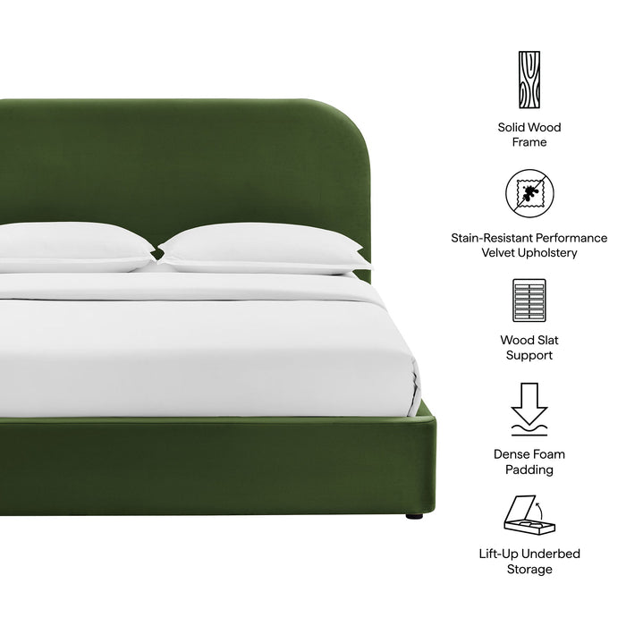 Modway Keynote Performance Velvet Storage Platform Bed Frame in Queen - dimensions and specifications 211