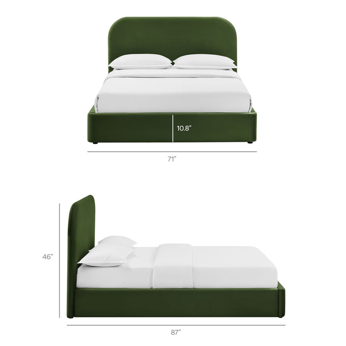 Modway Keynote Performance Velvet Storage Platform Bed Frame in Queen - dimensions and specifications 212
