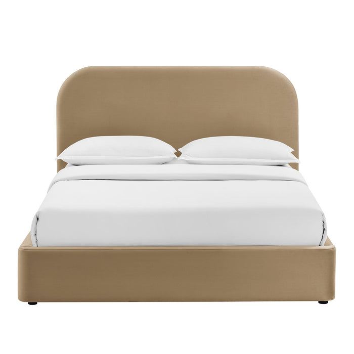 Modway Keynote Performance Velvet Storage Platform Bed Frame in Queen - lifestyle view