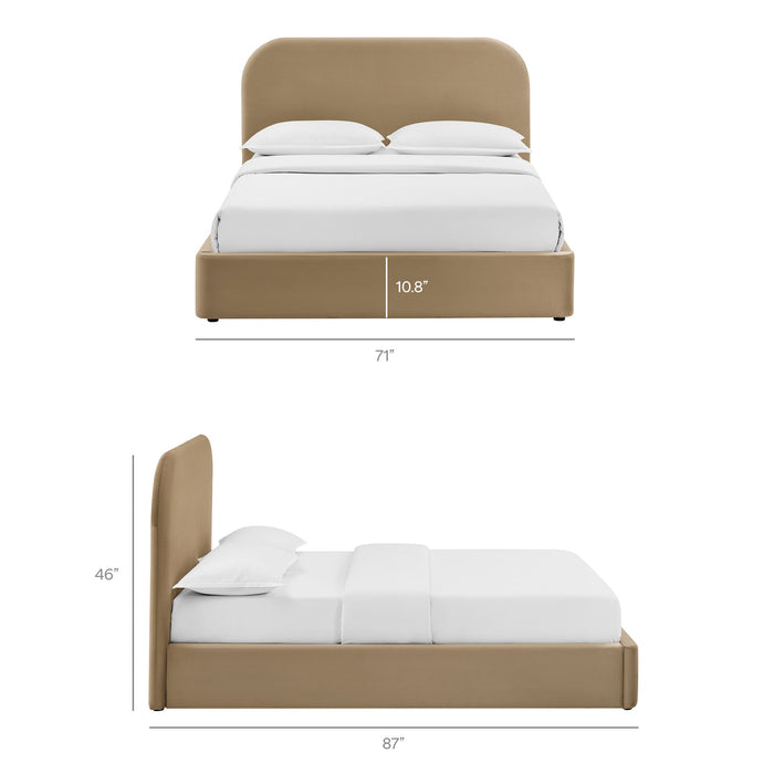 Modway Keynote Performance Velvet Storage Platform Bed Frame in Queen - dimensions and specifications 182