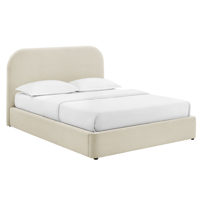 Modway Keynote Fabric Upholstered Storage Platform Bed Frame in Queen - front view 16