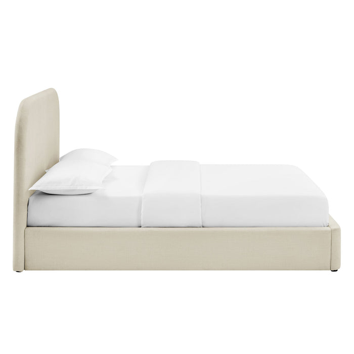 Modway Keynote Fabric Upholstered Storage Platform Bed Frame in Queen - side view 56