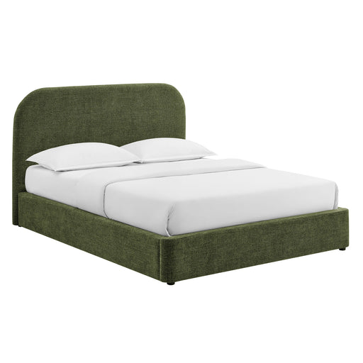 Modway Keynote Fabric Upholstered Storage Platform Bed Frame in Queen - front view