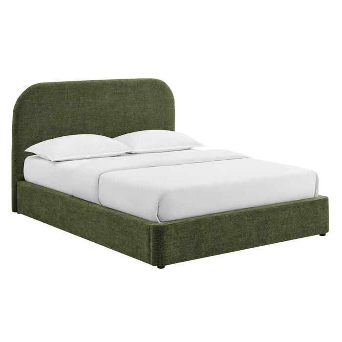 Modway Keynote Fabric Upholstered Storage Platform Bed Frame in Queen - front view