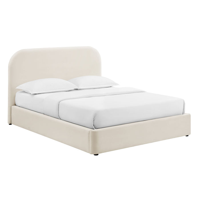 Modway Keynote Performance Velvet Storage Platform Bed Frame in King - front view 20