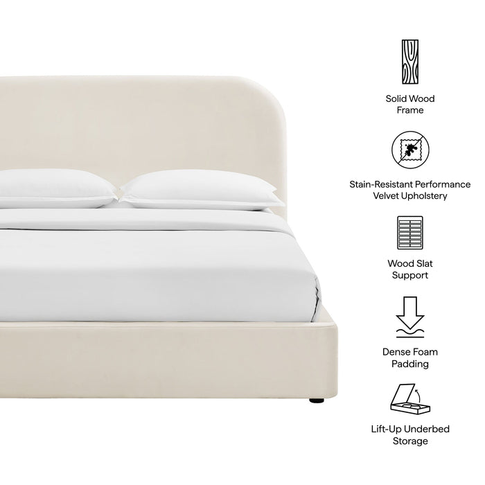 Modway Keynote Performance Velvet Storage Platform Bed Frame in King - dimensions and specifications 219
