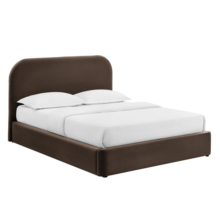 Modway Keynote Performance Velvet Storage Platform Bed Frame in King - front view 18
