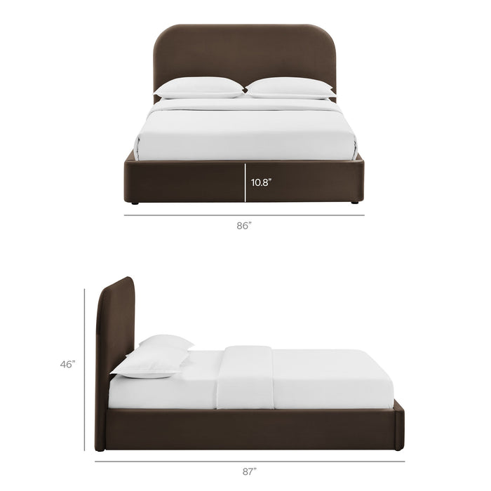 Modway Keynote Performance Velvet Storage Platform Bed Frame in King - dimensions and specifications 216