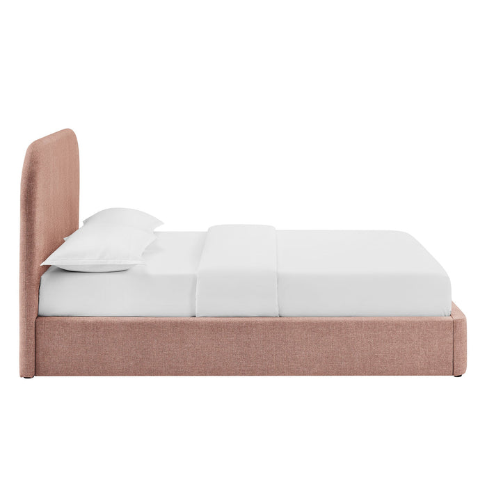 Modway Keynote Fabric Upholstered Storage Platform Bed Frame in King - side view 58