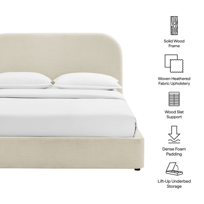 Modway Keynote Fabric Upholstered Storage Platform Bed Frame in King - dimensions and specifications 219