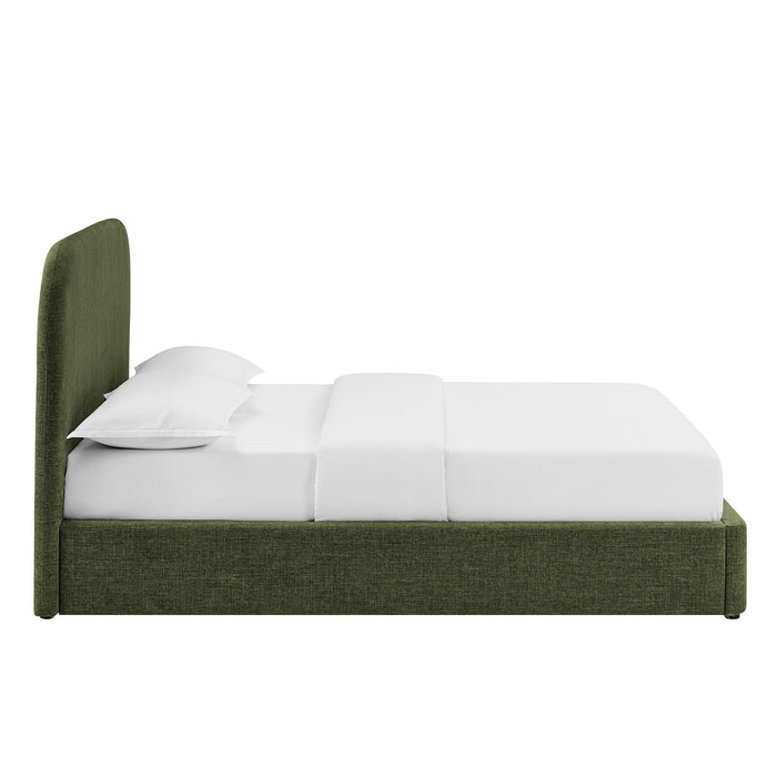 Modway Keynote Fabric Upholstered Storage Platform Bed Frame in King - side view