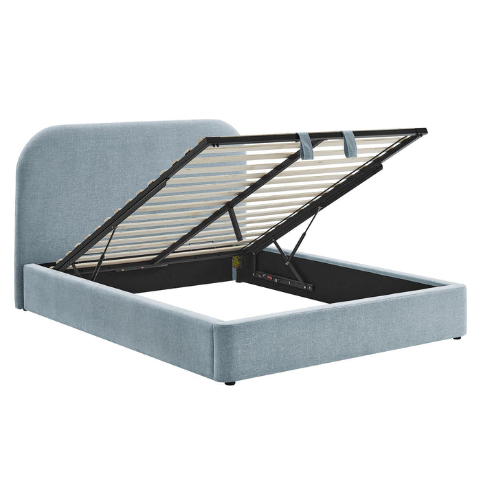 Modway Keynote Fabric Upholstered Storage Platform Bed Frame in King - angled view 39