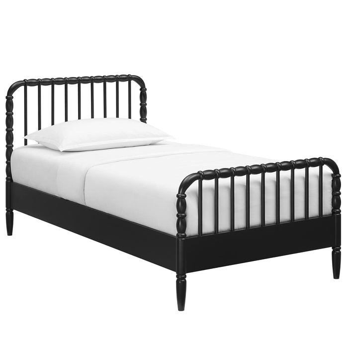 Modway Arlette Wood Spindle Bed Frame in Twin - front view