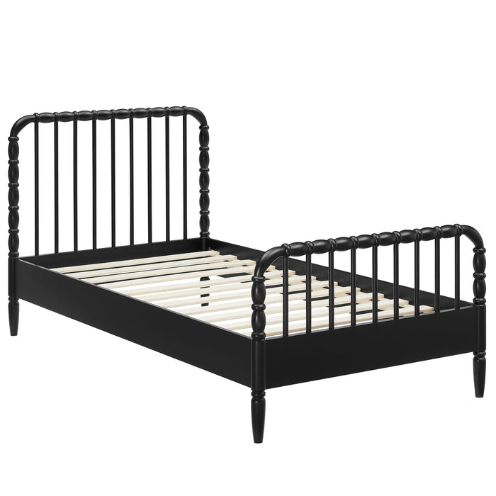 Modway Arlette Wood Spindle Bed Frame in Twin - angled view