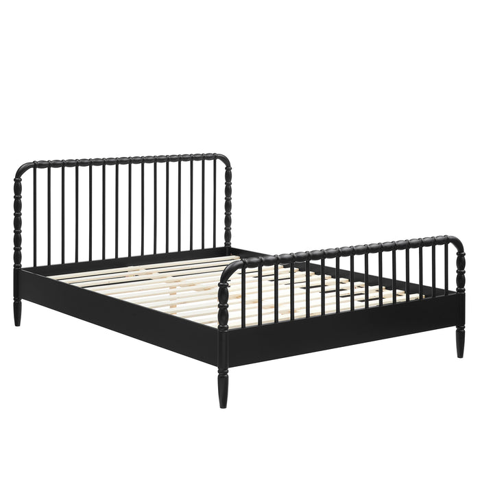 Modway Arlette Wood Spindle Bed Frame in King - angled view
