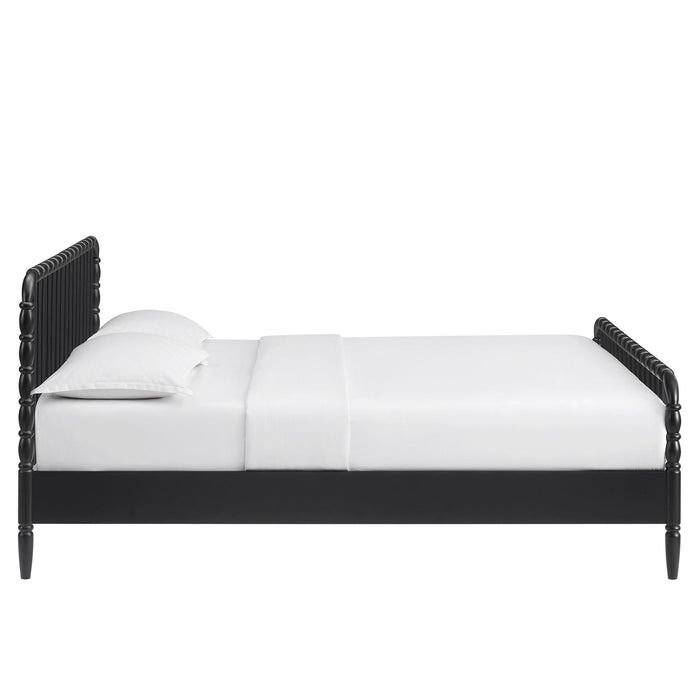Modway Arlette Wood Spindle Bed Frame in King - side view