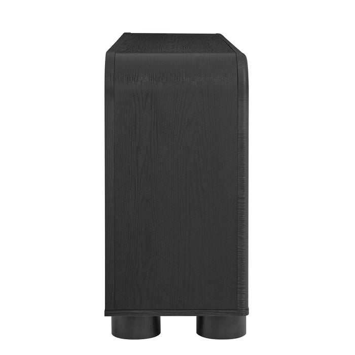 Modway Bellamy Curved 6-Drawer Dresser in Black Oak - angled view
