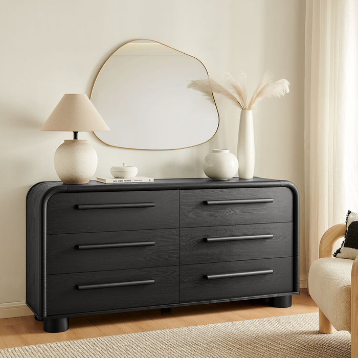 Modway Bellamy Curved 6-Drawer Dresser in Black Oak - lifestyle view 18