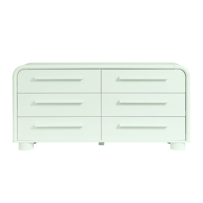 Modway Bellamy Curved 6-Drawer Dresser in Sage - side view