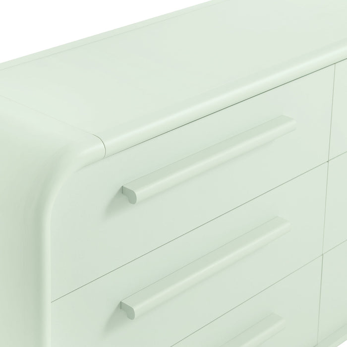 Modway Bellamy Curved 6-Drawer Dresser in Sage - detail view