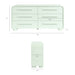 Modway Bellamy Curved 6-Drawer Dresser in Sage - dimensions and specifications 22
