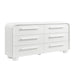 Modway Bellamy Curved 6-Drawer Dresser in White Matte - front view