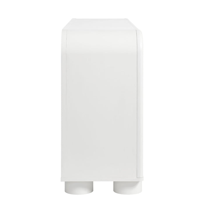 Modway Bellamy Curved 6-Drawer Dresser in White Matte - angled view