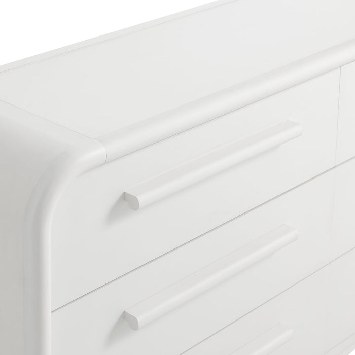 Modway Bellamy Curved 6-Drawer Dresser in White Matte - detail view