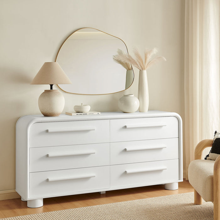 Modway Bellamy Curved 6-Drawer Dresser in White Matte - lifestyle view 16