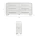 Modway Bellamy Curved 6-Drawer Dresser in White Matte - dimensions and specifications 20