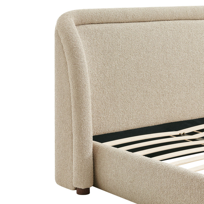 Modway Tasmin Queen Upholstered Fabric Platform Bed in Linen - lifestyle view