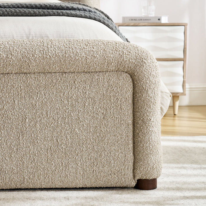 Modway Tasmin Queen Upholstered Fabric Platform Bed in Linen - lifestyle view 15