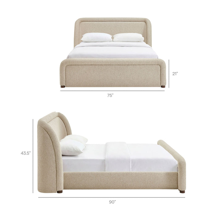 Modway Tasmin Queen Upholstered Fabric Platform Bed in Linen - dimensions and specifications 20