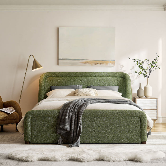 Modway Tasmin Queen Upholstered Fabric Platform Bed in Olive - lifestyle view 18