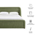 Modway Tasmin Queen Upholstered Fabric Platform Bed in Olive - dimensions and specifications