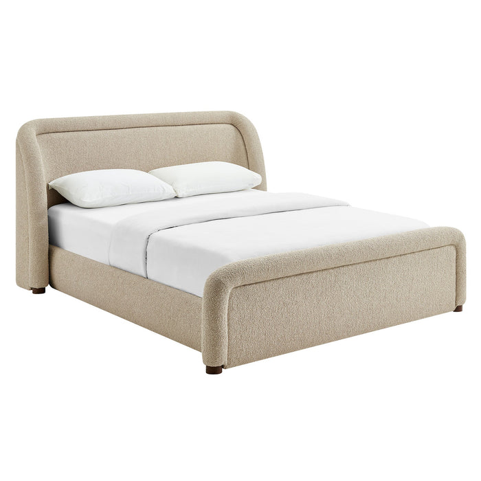 Modway Tasmin King Upholstered Fabric Platform Bed in Linen - angled view