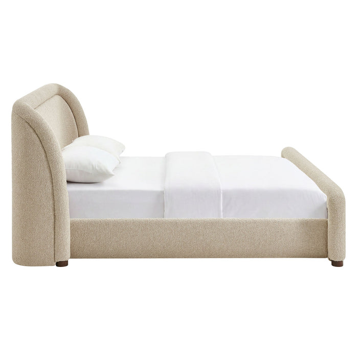 Modway Tasmin King Upholstered Fabric Platform Bed in Linen - side view