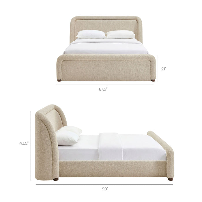 Modway Tasmin King Upholstered Fabric Platform Bed in Linen - dimensions and specifications 20