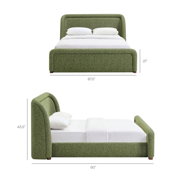 Modway Tasmin King Upholstered Fabric Platform Bed in Olive - dimensions and specifications 22