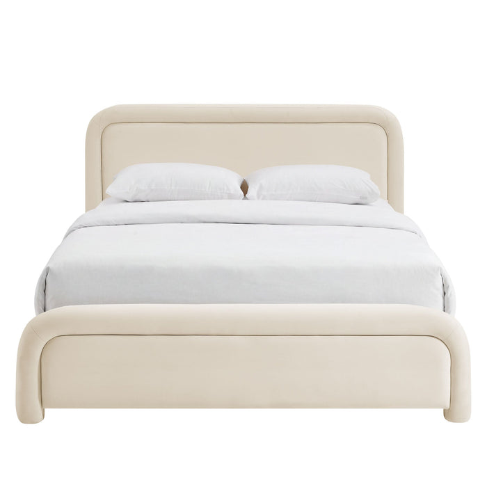 Modway Beck King Performance Velvet Platform Bed in Alabaster - detail view